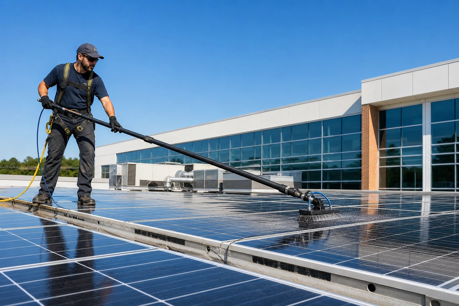 Commercial solar cleaning